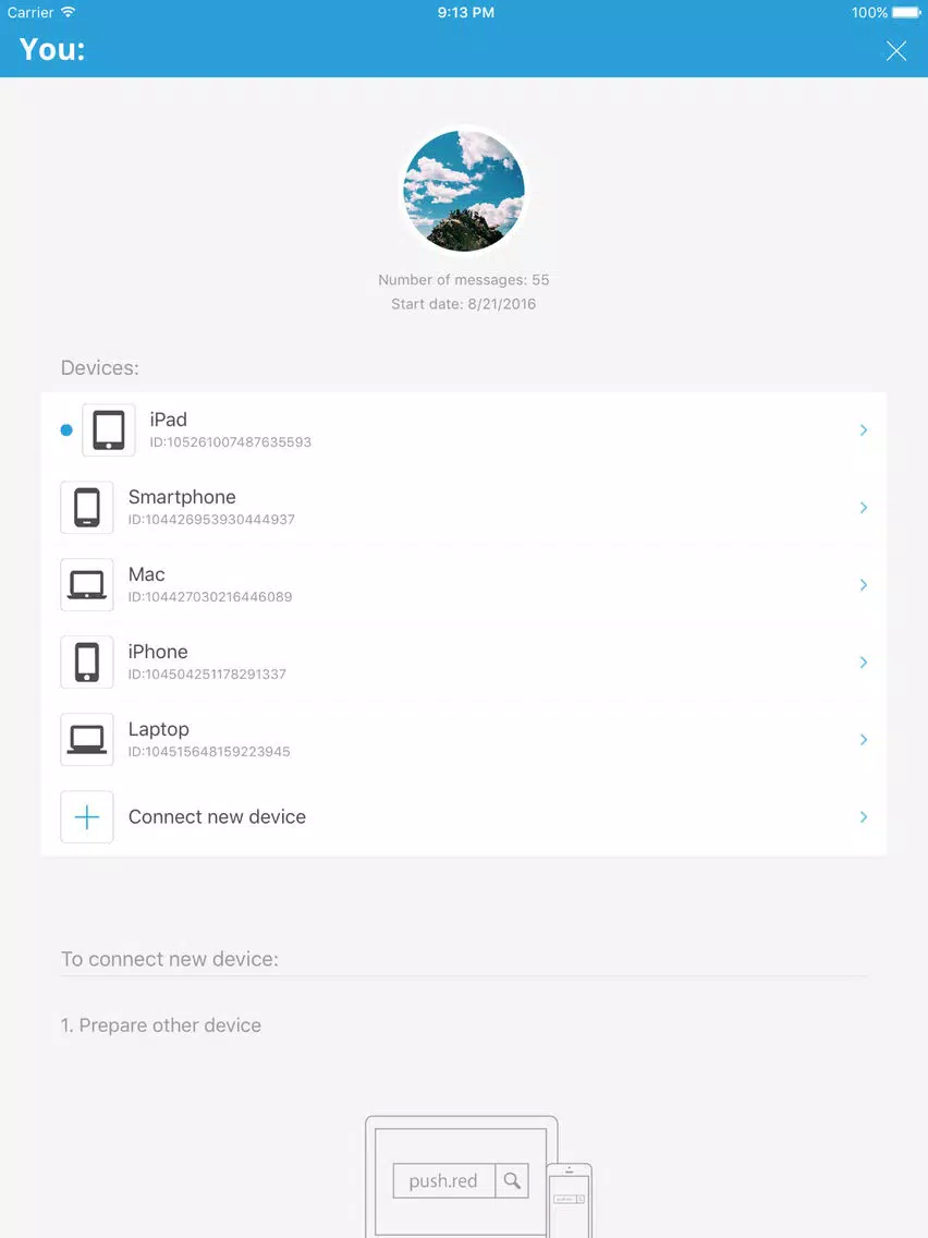 Screenshot di Push - Messaging App for Your Devices iPad 