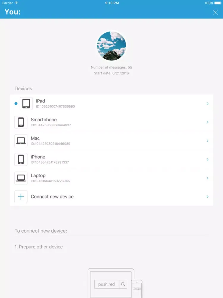 ภาพหน้าจอของ Push - Messaging App for Your Devices iPad 