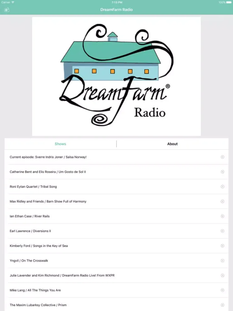 DreamFarm Radio iPad 应用截图