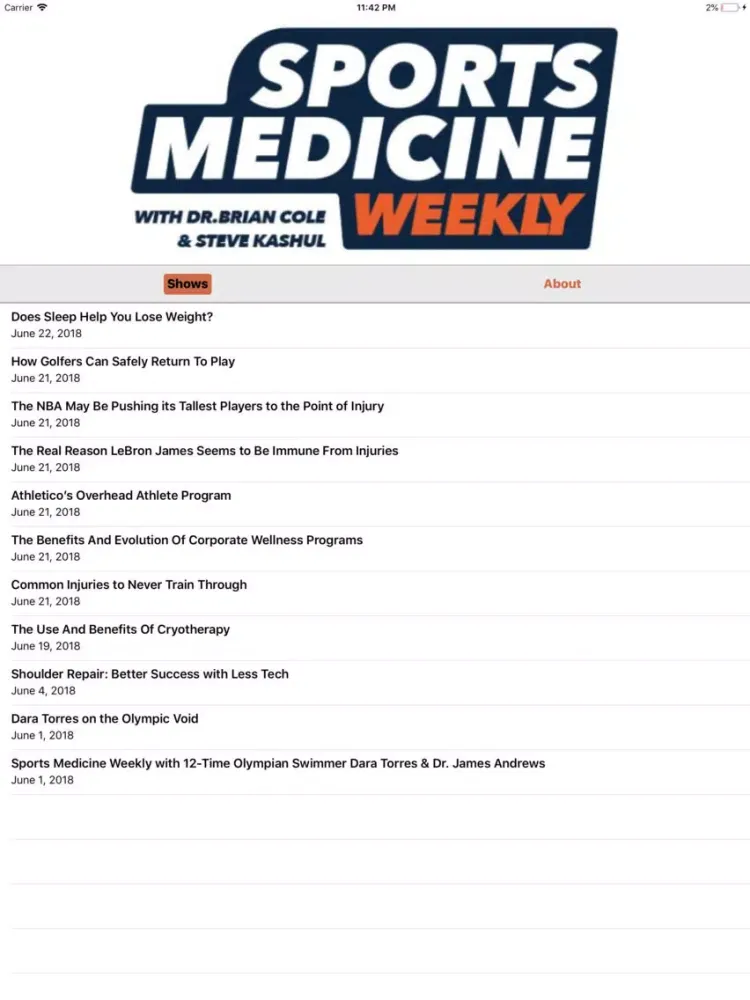 Capturas de pantalla de Sports Medicine Weekly iPad 