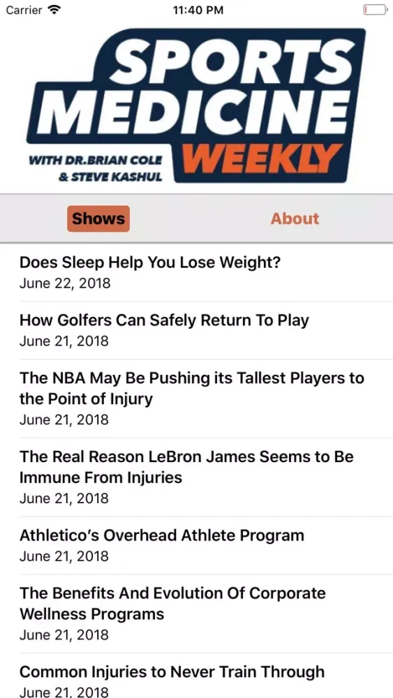 Capturas de pantalla de Sports Medicine Weekly