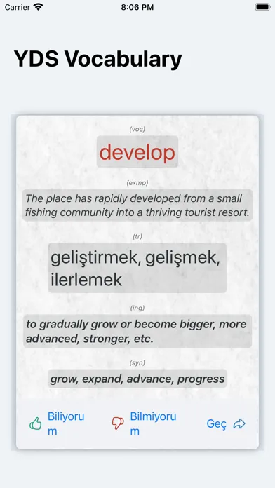 Yds Vocabulary - Yds Kelime 스크린샷