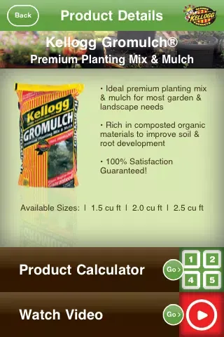 Screenshot di Kellogg Garden Products Soil Calculator and Project Guide