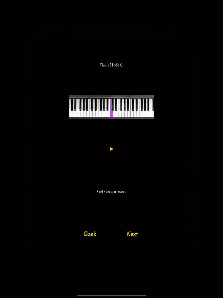 Tangkapan layar The piano teacher app iPad 