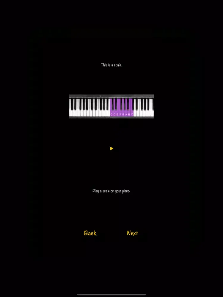 Tangkapan layar The piano teacher app iPad 