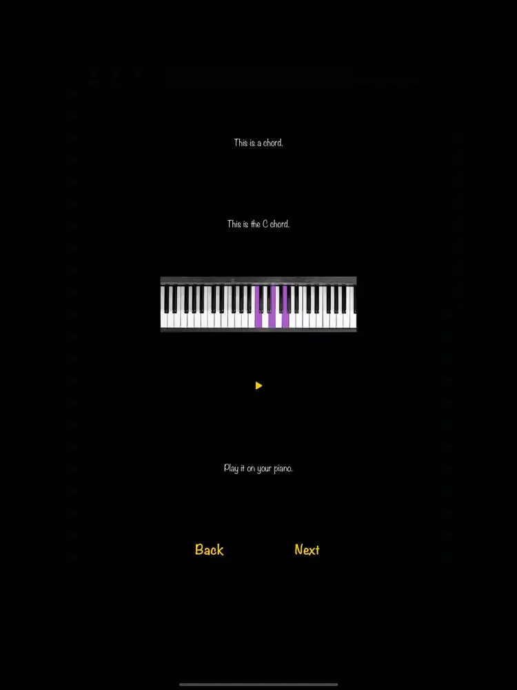 Tangkapan layar The piano teacher app iPad 