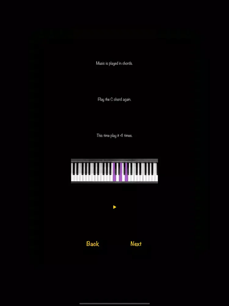 Tangkapan layar The piano teacher app iPad 