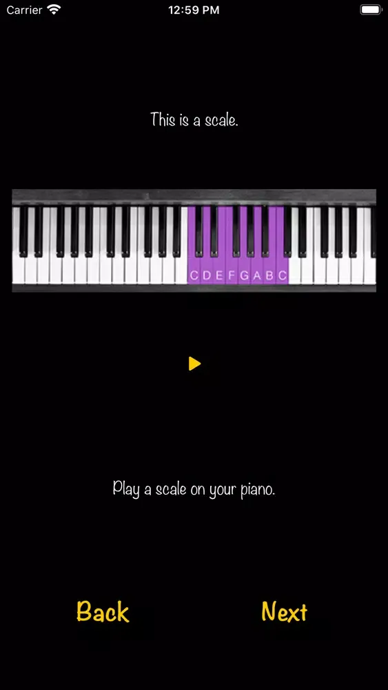 Tangkapan layar The piano teacher app