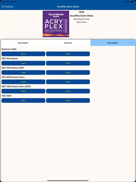 Kelly-Moore iPad  Screenshots