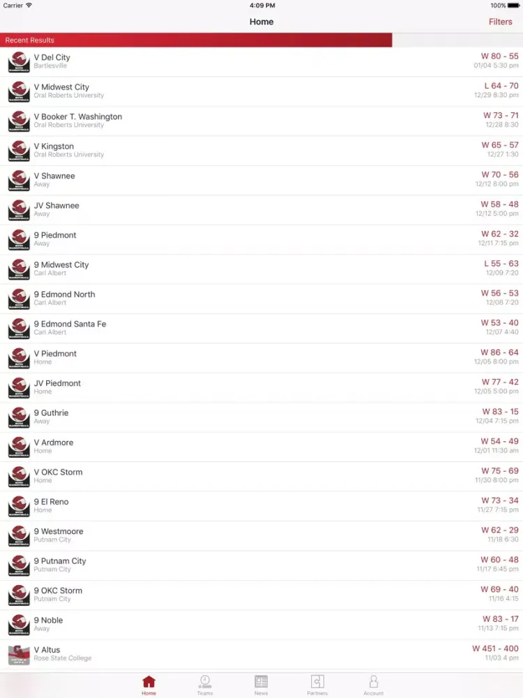 Zrzuty ekranu Carl Albert Titans iPad 