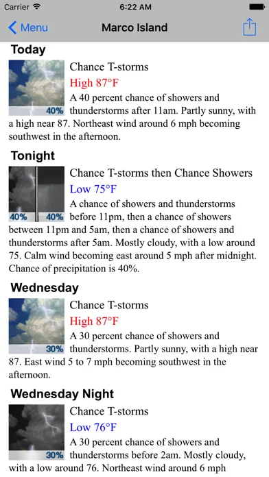 Zrzuty ekranu Forecast Now