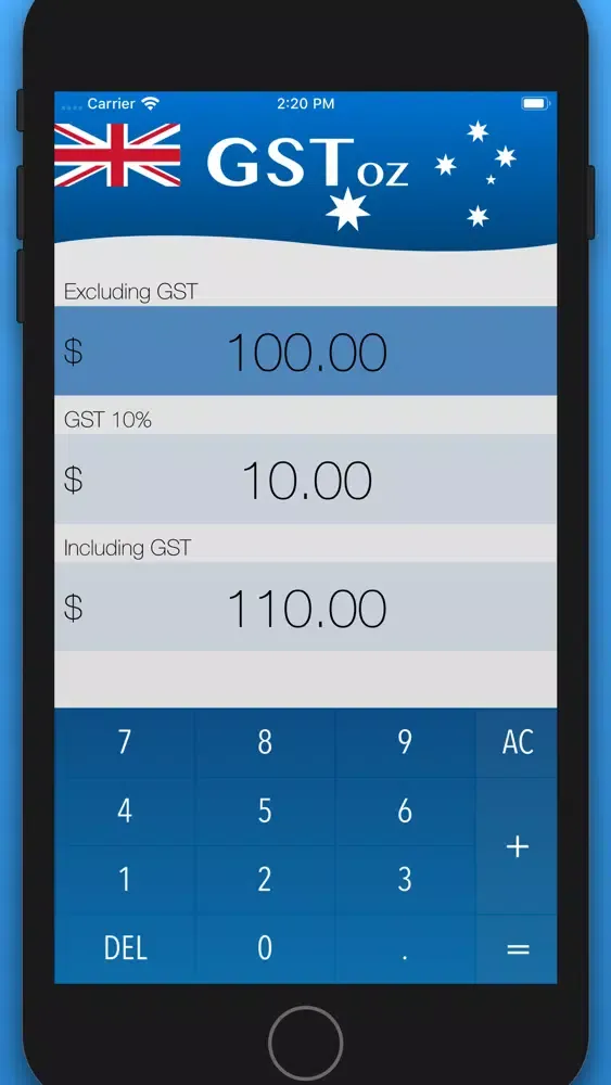 Capturas de tela do GST oz
