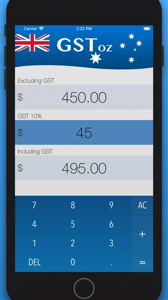 Capturas de tela do GST oz