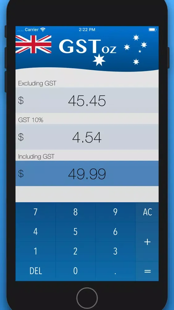 Capturas de tela do GST oz