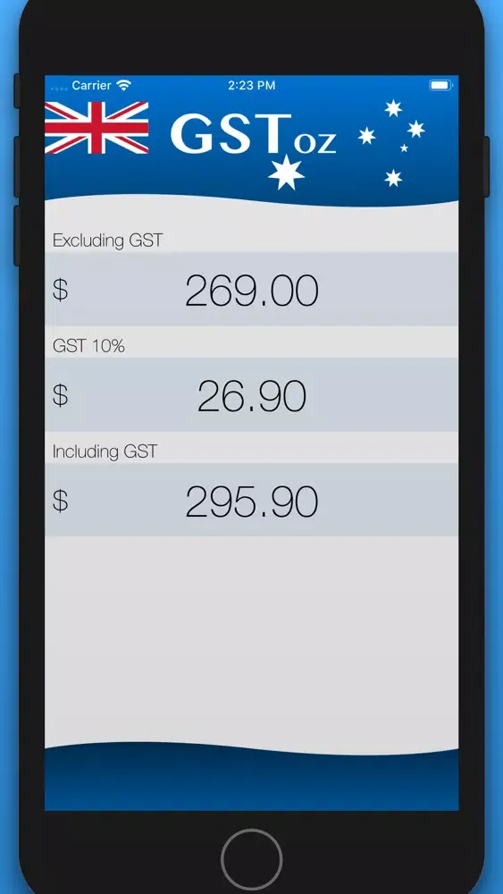 Capturas de tela do GST oz