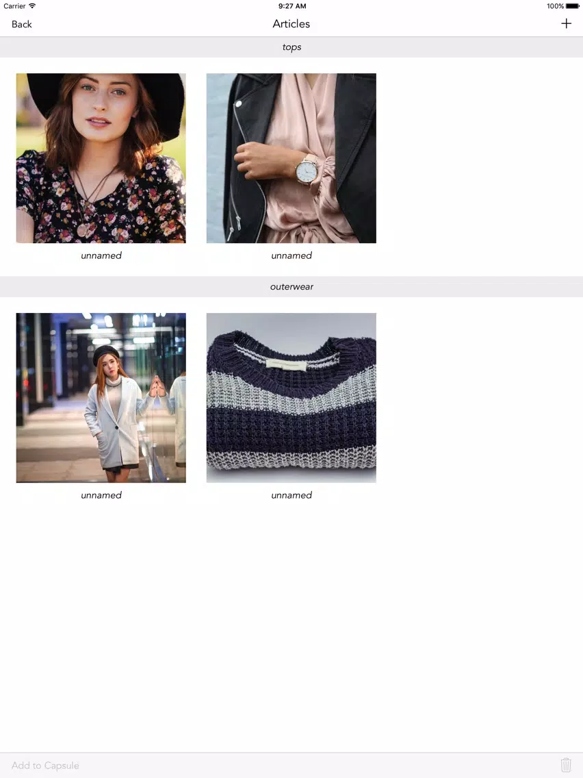 Zrzuty ekranu Capsule Wardrobe iPad 