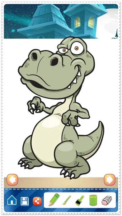 Color Book Dinosaur Coloring Pages Paint Free & Fun - preschool educational learning games for kids and toddler Screenshots