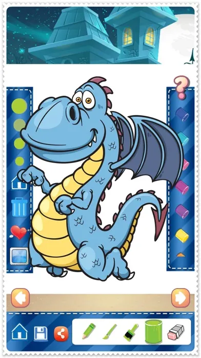 Color Book Dinosaur Coloring Pages Paint Free & Fun - preschool educational learning games for kids and toddler Screenshots