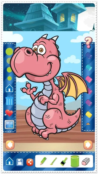 Color Book Dinosaur Coloring Pages Paint Free & Fun - preschool educational learning games for kids and toddler Screenshots