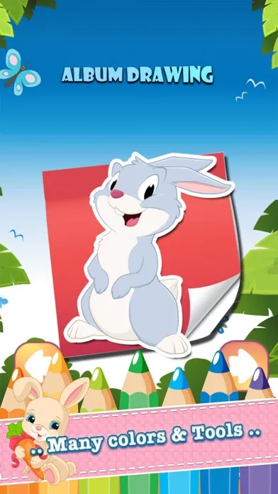 Coloring Book Rabbit Drawing Pages - free learning painting cool games for the kids girls 스크린샷