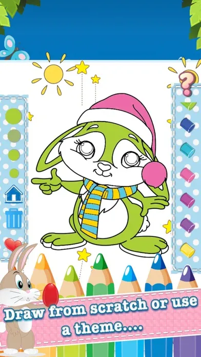 Coloring Book Rabbit Drawing Pages - free learning painting cool games for the kids girls 스크린샷
