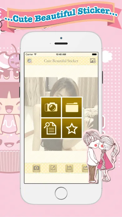 Screenshot di Cute Beautiful Sticker - photo editor, filters, effects, camera plus frames for your