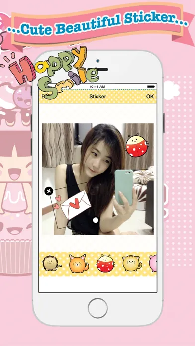 Screenshot di Cute Beautiful Sticker - photo editor, filters, effects, camera plus frames for your