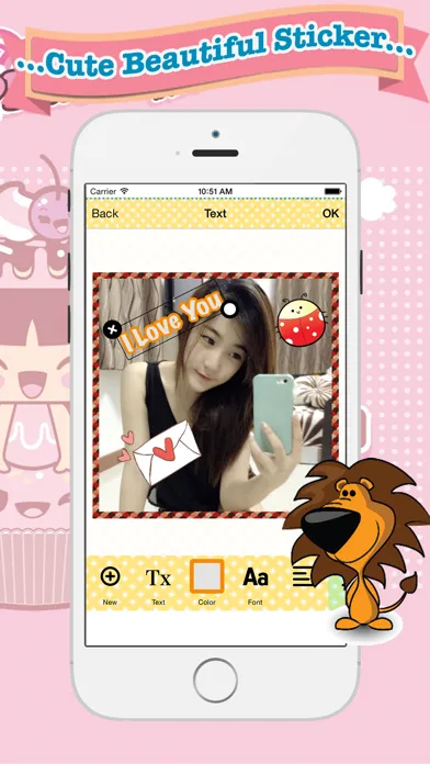 Screenshot di Cute Beautiful Sticker - photo editor, filters, effects, camera plus frames for your