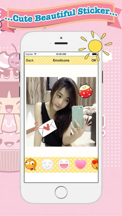 Screenshot di Cute Beautiful Sticker - photo editor, filters, effects, camera plus frames for your