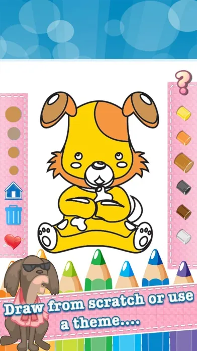 Dog Drawing Coloring Book - Cute Caricature Art Ideas pages for kids應用截圖