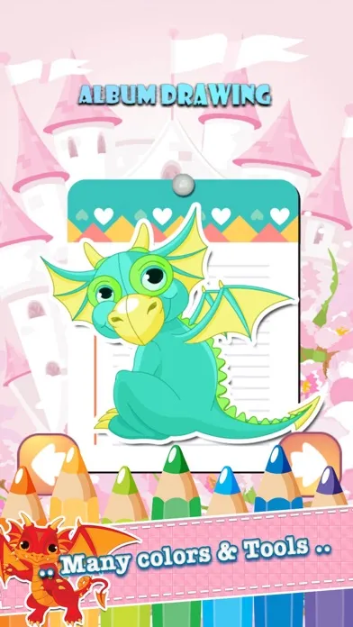 Dragon Drawing Coloring Book - Cute Caricature Art Ideas pages for kids Screenshots