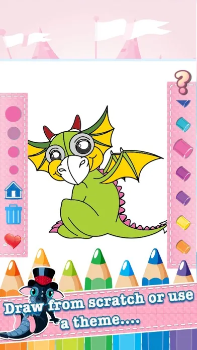Dragon Drawing Coloring Book - Cute Caricature Art Ideas pages for kids Screenshots