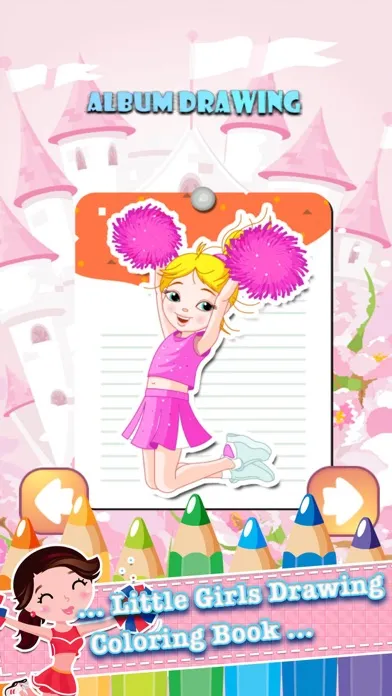 Little Girls Drawing Coloring Book - Cute Caricature Art Ideas pages for kids Ekran Görüntüleri