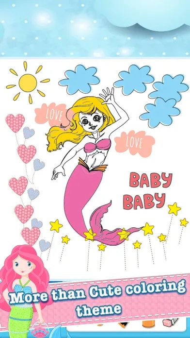ภาพหน้าจอของ Mermaid Coloring Book Learning Games For Kids 4 th