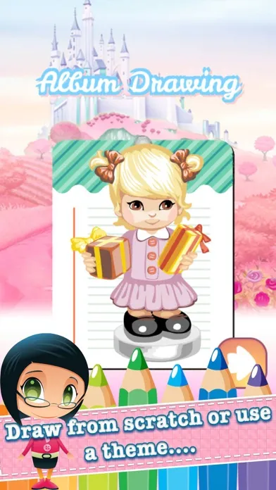 Capturas de tela do princess kids coloring book inspiration logo page