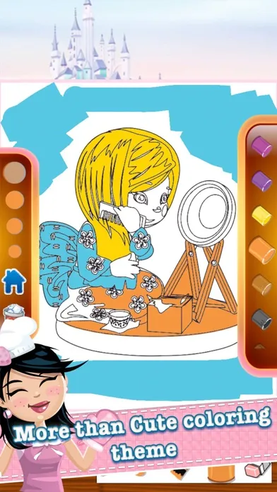 Capturas de tela do princess kids coloring book inspiration logo page