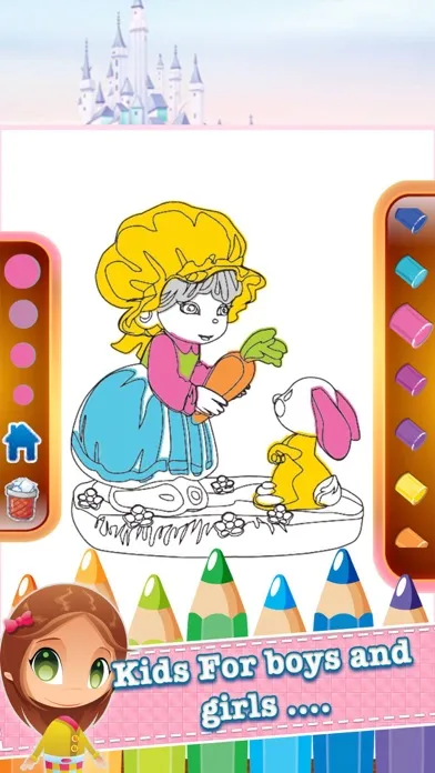 Capturas de tela do princess kids coloring book inspiration logo page