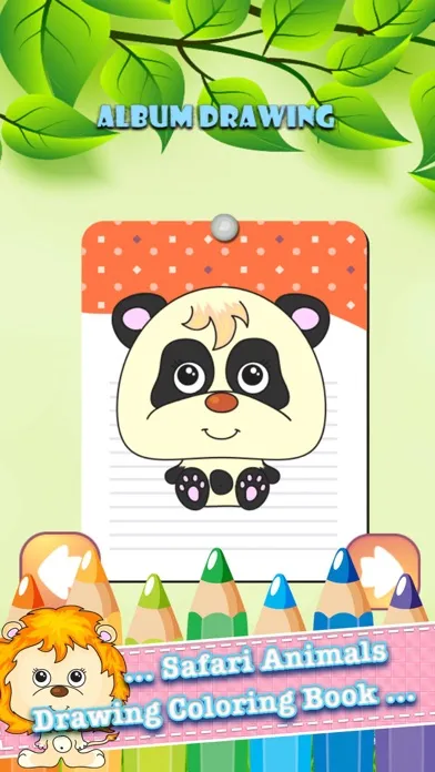 ภาพหน้าจอของ Safari Animals Drawing Coloring Book - Cute Caricature Art Ideas pages for kids