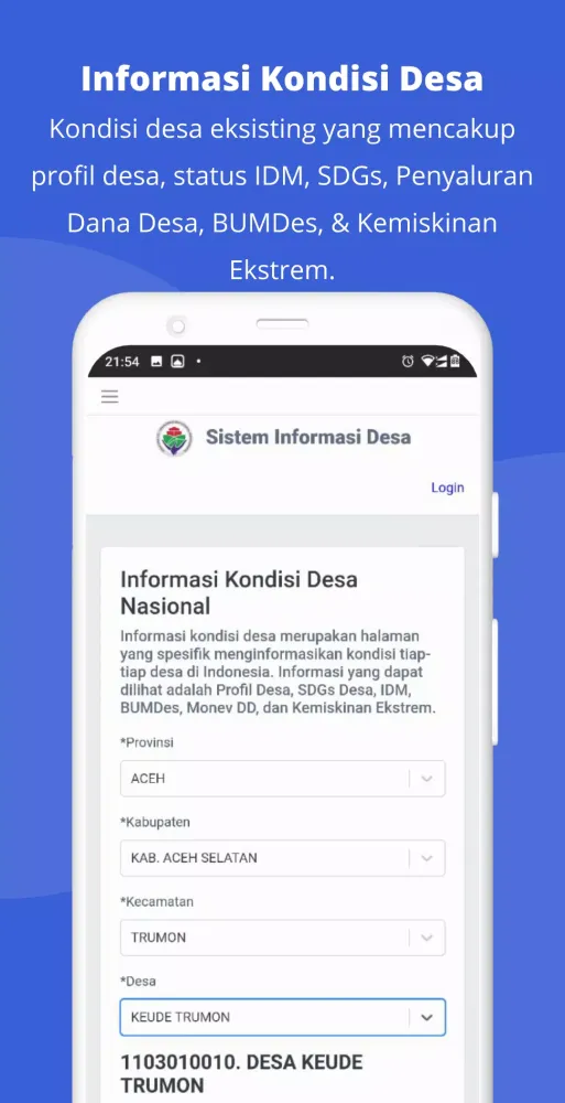 ภาพหน้าจอของ Sistem Informasi Desa