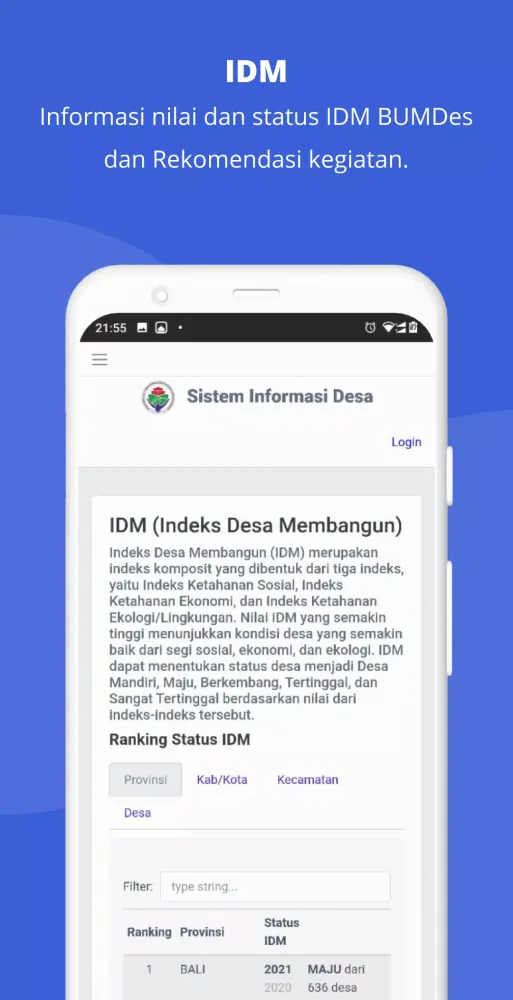 ภาพหน้าจอของ Sistem Informasi Desa