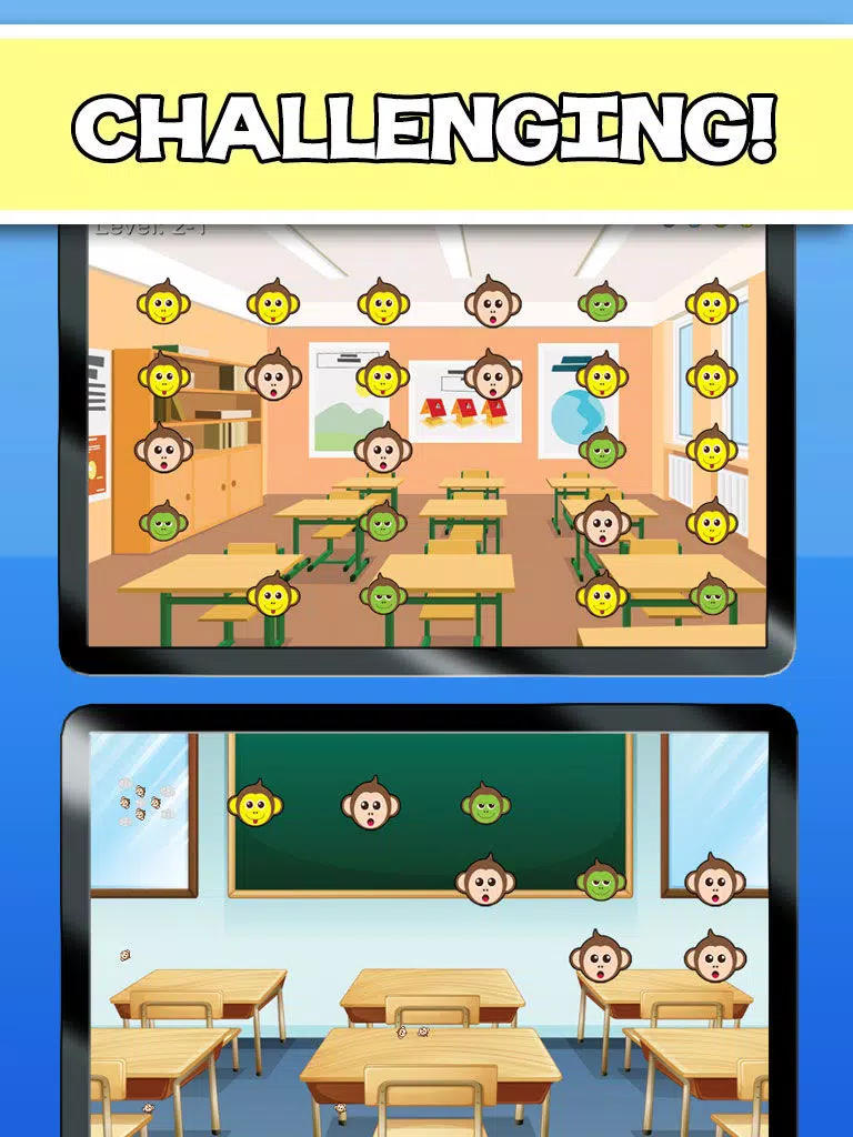 Monkey School Mania - Fun Chain Reaction Puzzle Pop Game Free For Kids iPad  スクリーンショット