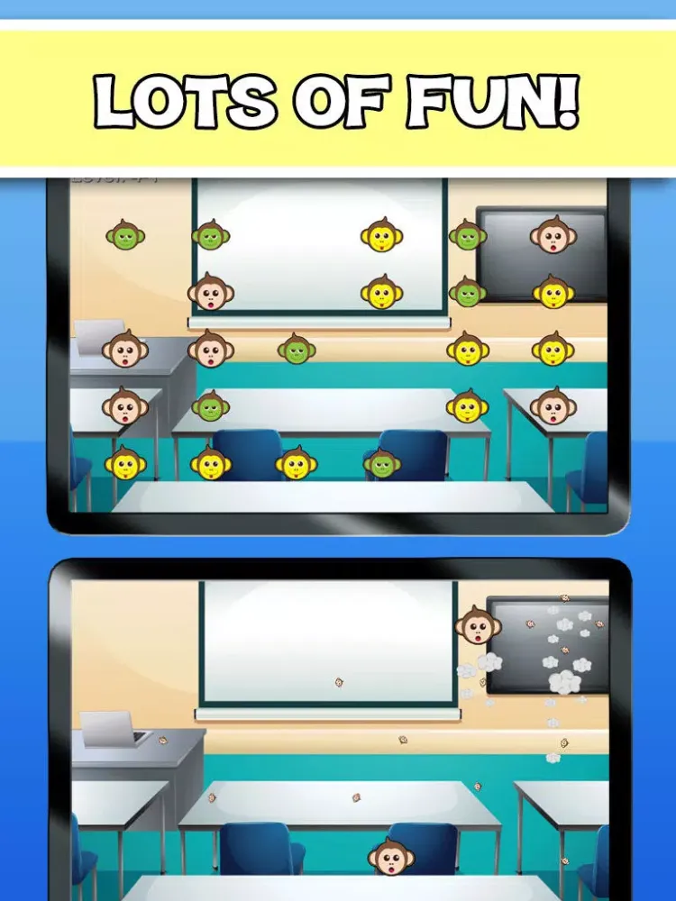Monkey School Mania - Fun Chain Reaction Puzzle Pop Game Free For Kids iPad 应用截图
