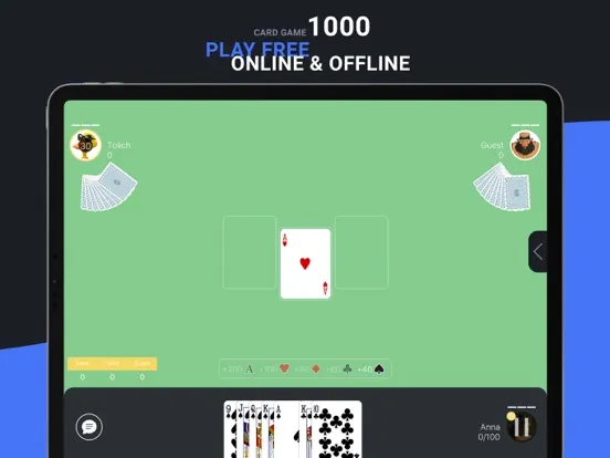 Card game 1000 online offline iPad  Ekran Görüntüleri