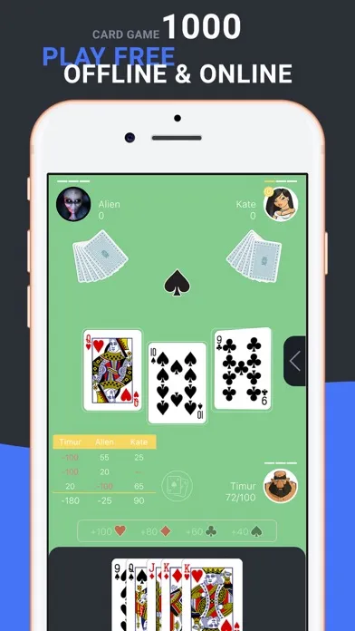 Card game 1000 online offline Ekran Görüntüleri