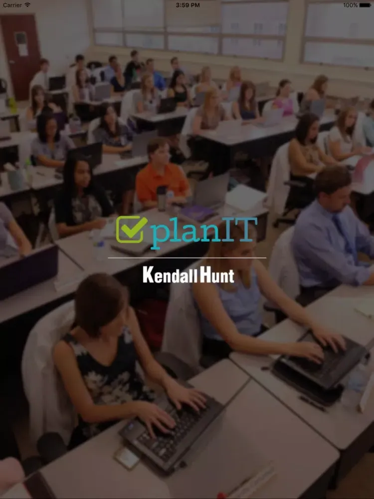Tangkapan layar Kendall Hunt PlanIT iPad 