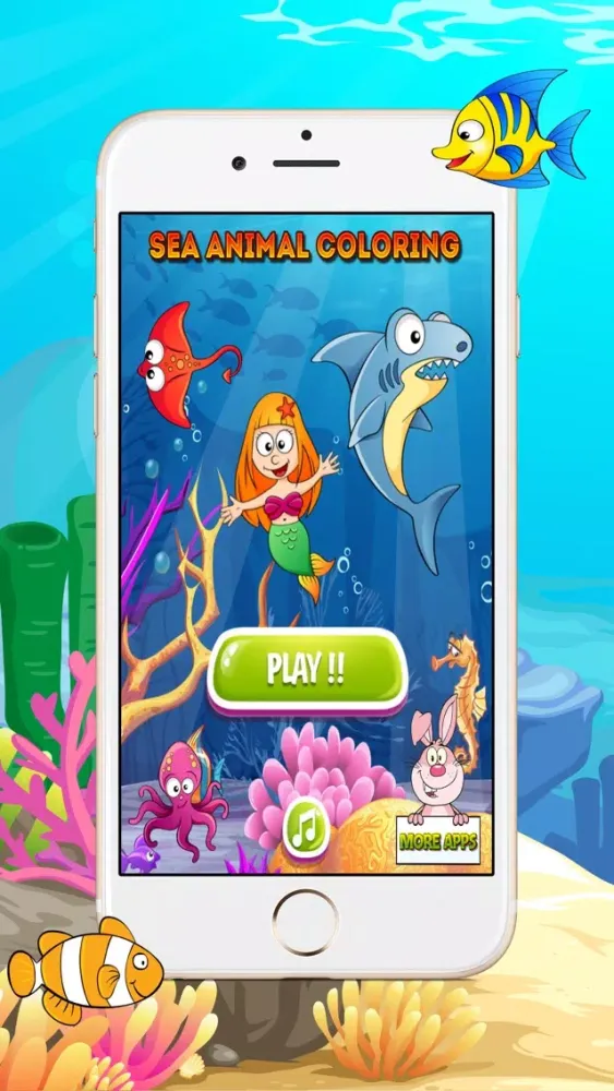 Sea Animals Underwater World Zen Coloring Book應用截圖