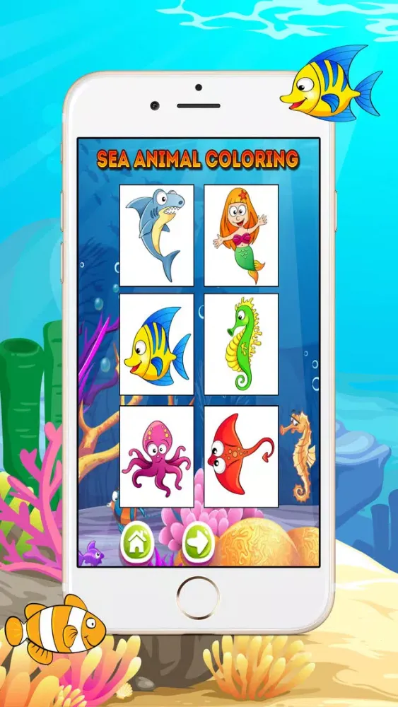Sea Animals Underwater World Zen Coloring Book應用截圖