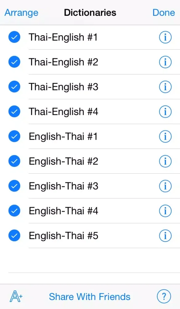 Ảnh chụp màn hình của QuickDict Thai-English