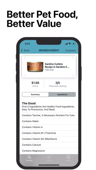 Скриншоты Pawcode - AI Pet Food Scanner