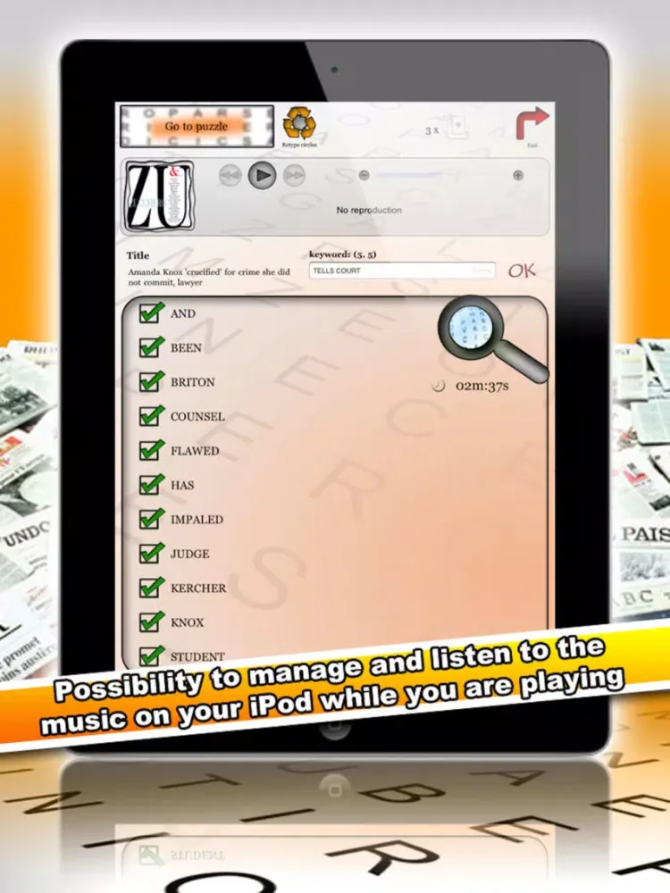 Tangkapan layar iCruciPuzzle 2 RSS iPad 